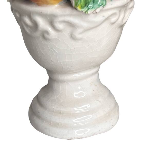 Vintage Large Italian Majolica Vegetable Topiary Centerpiece Ring 8 Piece Set - Picture 5 of 16